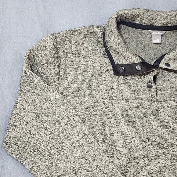 Eddie Bauer Womens Pullover XL Grey 1/4 Snap Fleece Outdoors Hiking Cabin Hiking - Picture 11 of 14